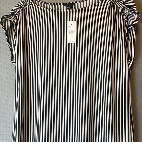 Ann Taylor Black and White Boxy Blouse - Picture 1 of 5